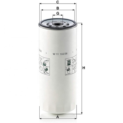 W11102/36 Tractor parts oil filter P554004 2914809800 with After Service Online support